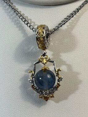 NWOT Gems En Vogue Palladium 18k Accents Genuine Fluorite Gemstone Necklace